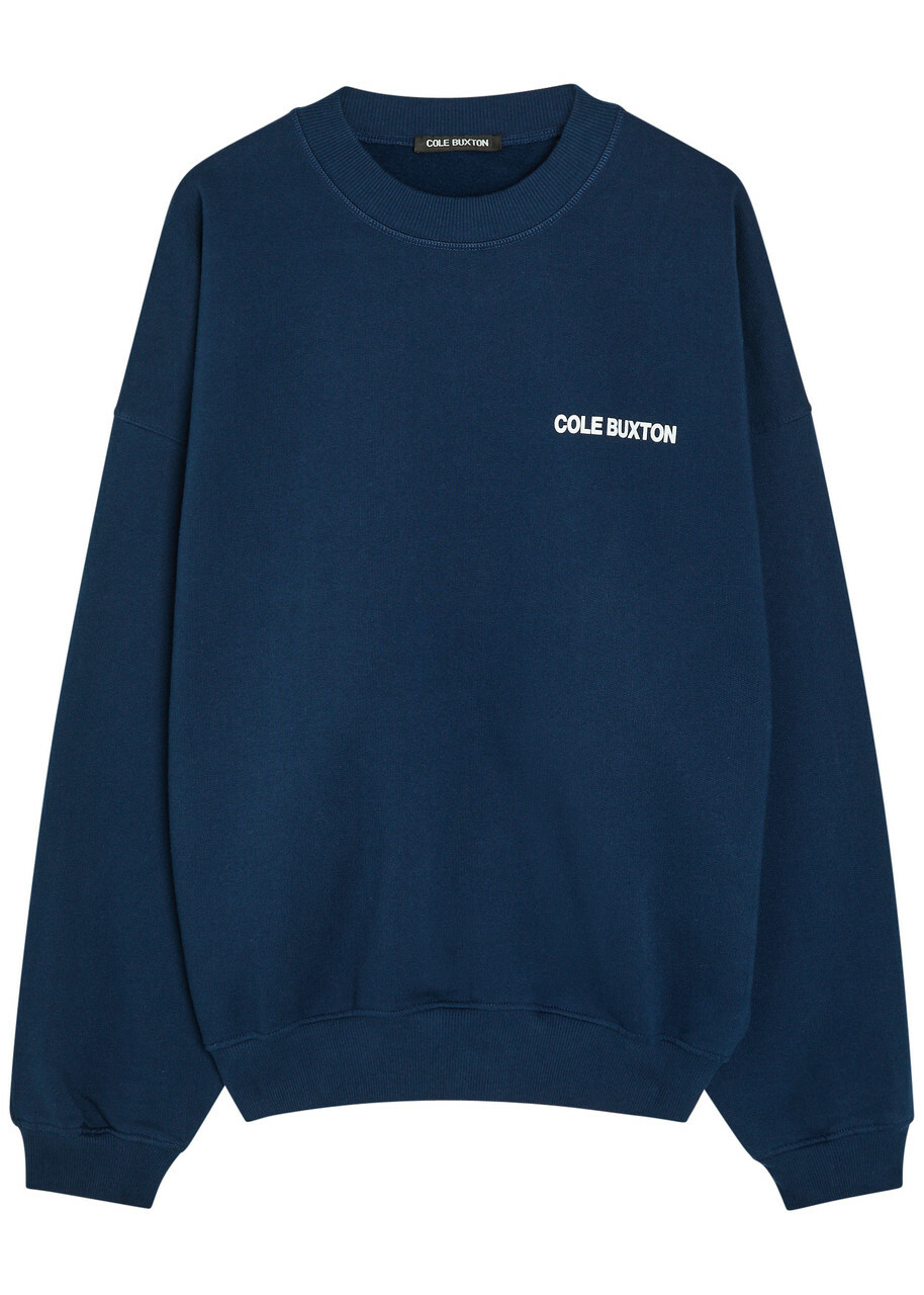 Cole Buxton Sportswear Logo-print Cotton Sweatshirt Navy