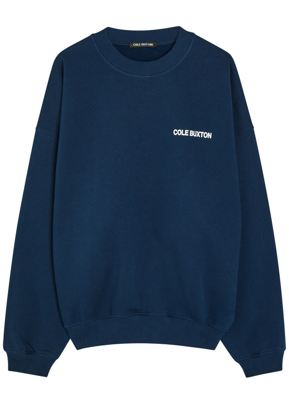 Photo: Cole Buxton Sportswear Logo-print Cotton Sweatshirt Navy
