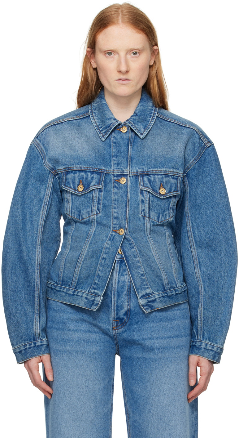 JACQUEMUS Blue Les Sculptures 'La veste de-Nîmes' Denim Jacket Jacquemus