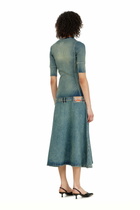 Diesel Drop-waist midi dress in knit and denim - Dresses Womens in Blue