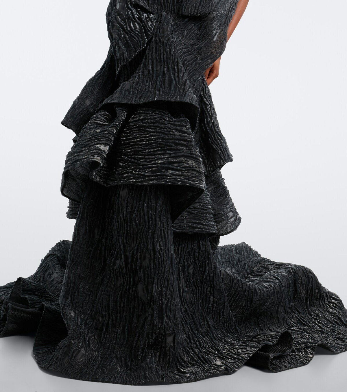 Maticevski Friesian tiered cloqué bustier gown