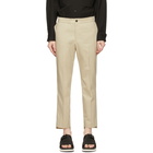 Solid Homme Taupe Elastic Waist Trousers