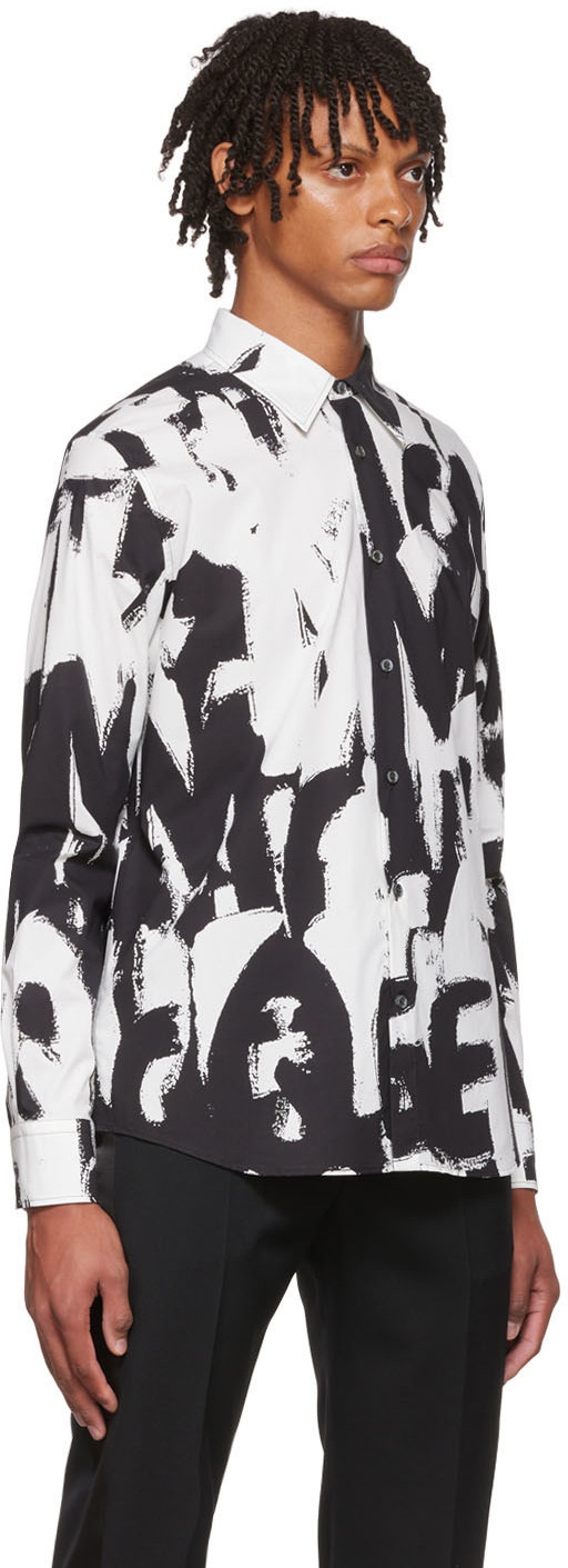 Alexander McQueen Black & White Graffiti Shirt Alexander McQueen