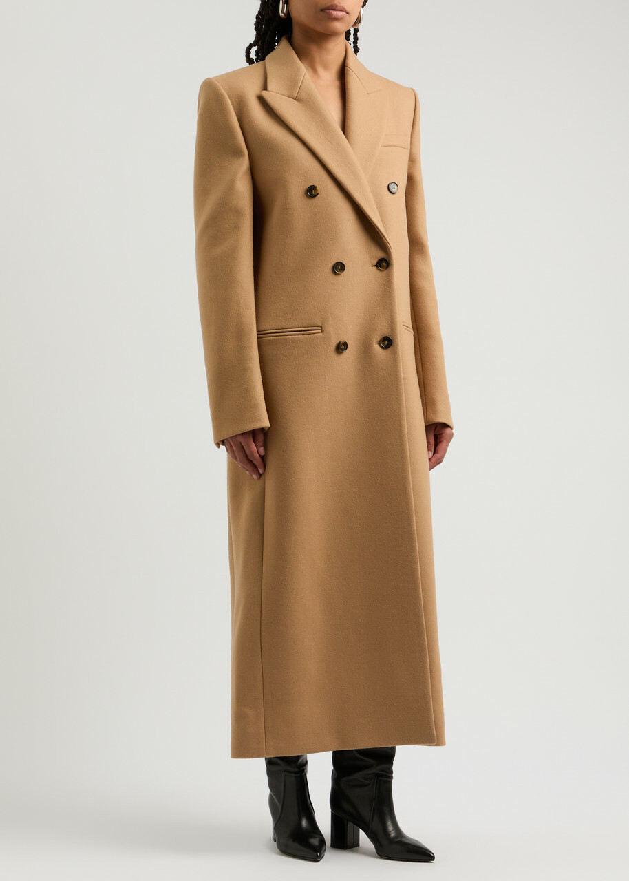 Stella Mccartney Double-breasted Wool Coat Camel Stella
