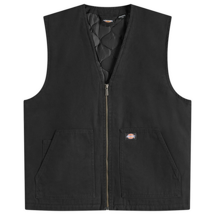 Photo: Dickies Men's Duck Canvas Vest in Stone Washed Black