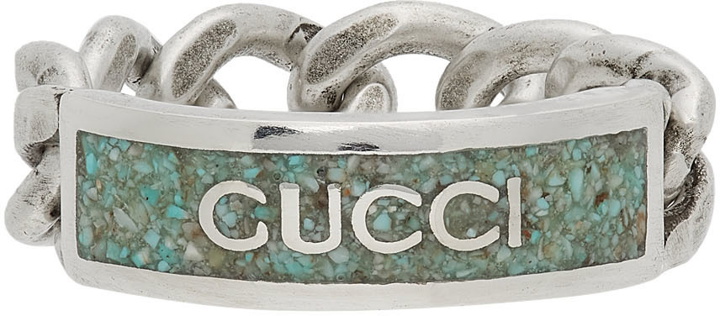 Photo: Gucci Silver Enamel Logo Ring