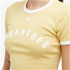 Courrèges Women's Contrast Printed T-Shirt in Pollen/Heritage White
