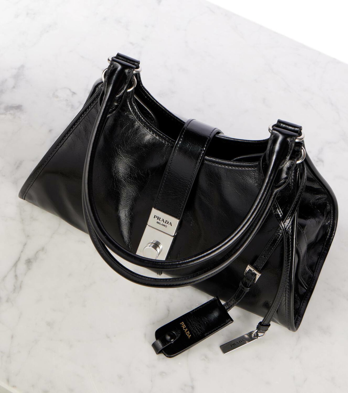 【PRADA】MEDIUM LEATHER SHOULDER BAG Prada Medium leather shoulder bag Prada