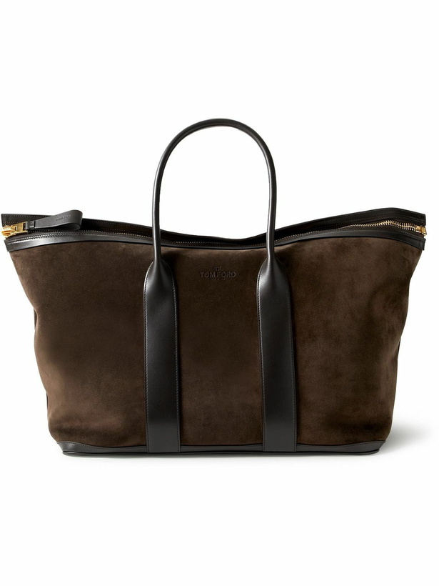 Photo: TOM FORD - Buckley Leather-Trimmed Suede Tote Bag