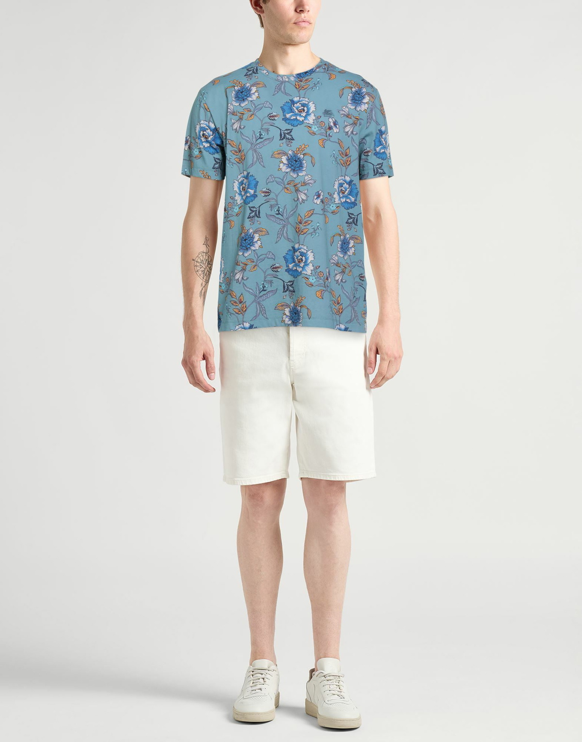 Etro Mens T-shirt Light in Blue