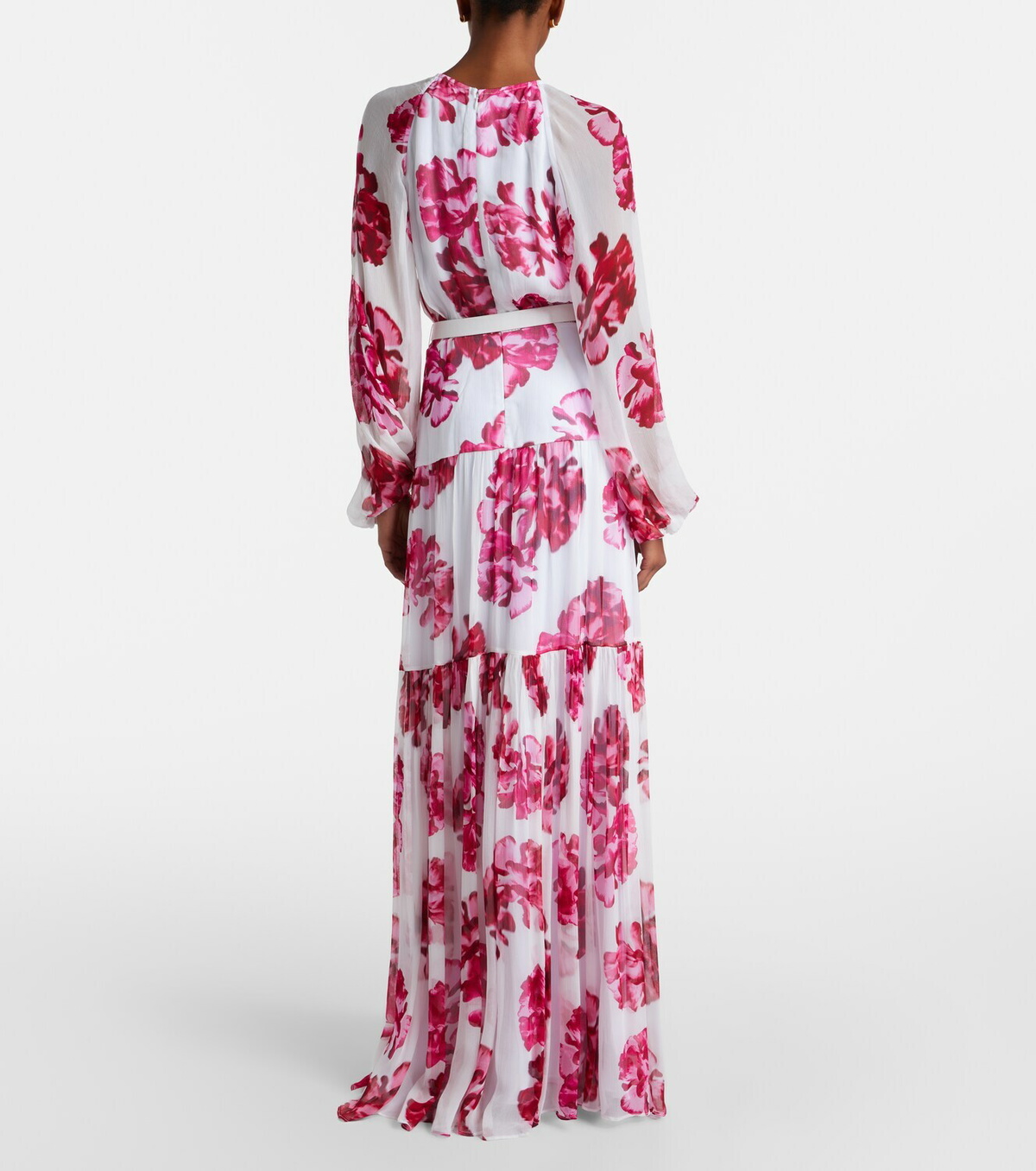 Rebecca Vallance Damask floral georgette maxi dress