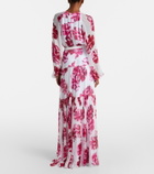Rebecca Vallance Damask floral georgette maxi dress