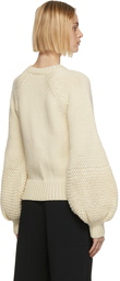 Chloé Off-White Chunky Balloon Sleeve Sweater