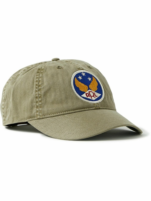 Photo: RRL - Logo-Appliquéd Herringbone Cotton-Twill Baseball Cap