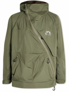 Comfy Outdoor Garment - Slash Logo-Print Coexist Ripstop Hooded Jacket - Green
