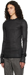 Rick Owens Black Edfu Denim Long Sleeve T-Shirt