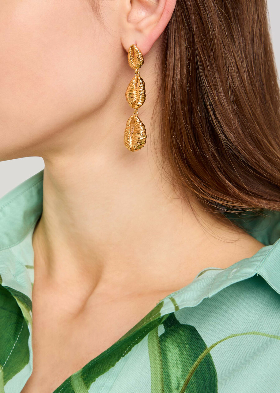 Joanna Laura Constantine Mismatched Seashell 18kt Gold-plated Earrings - One Size