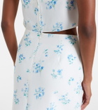 Shushu/Tong Floral cotton and silk slip skirt