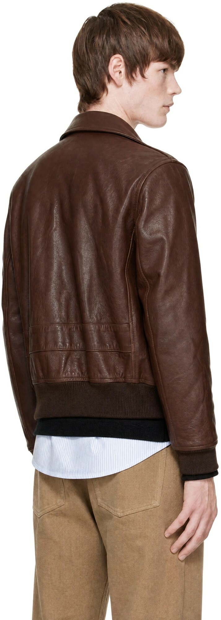 A.P.C. Brown Short Leather Jacket