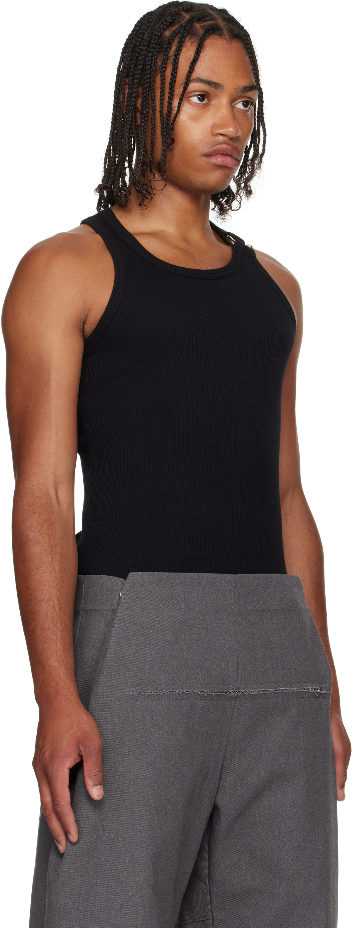 送料関税込 ◆Jean Paul Gaultie◆TANK TOP WITH PIERCING Jean Paul Gaultier Black 'The Piercing' Tank Top Jean Paul