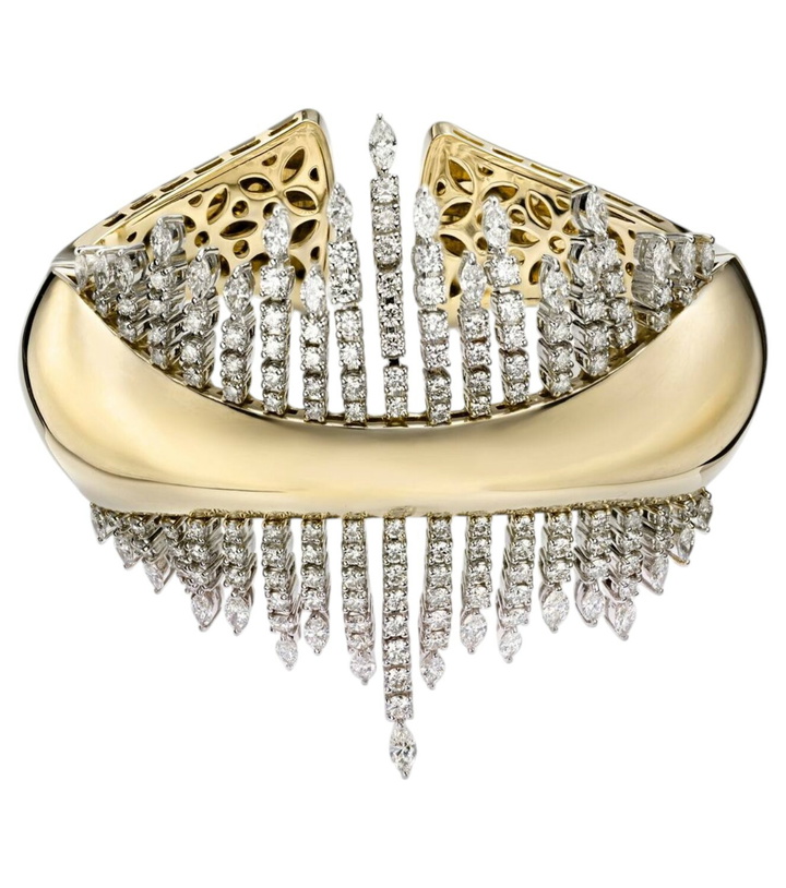 Photo: Yeprem Golden Strada 18kt gold cuff bracelet with diamonds