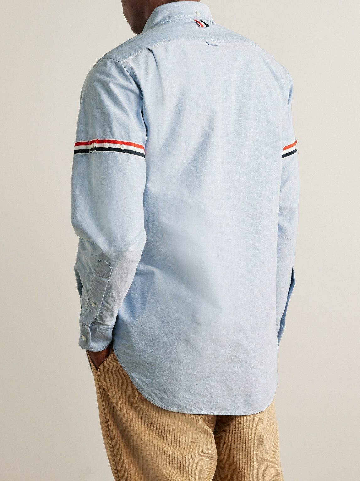 Thom Browne - Button-Down Collar Grosgrain-Trimmed Cotton Oxford Shirt -  Blue Thom Browne