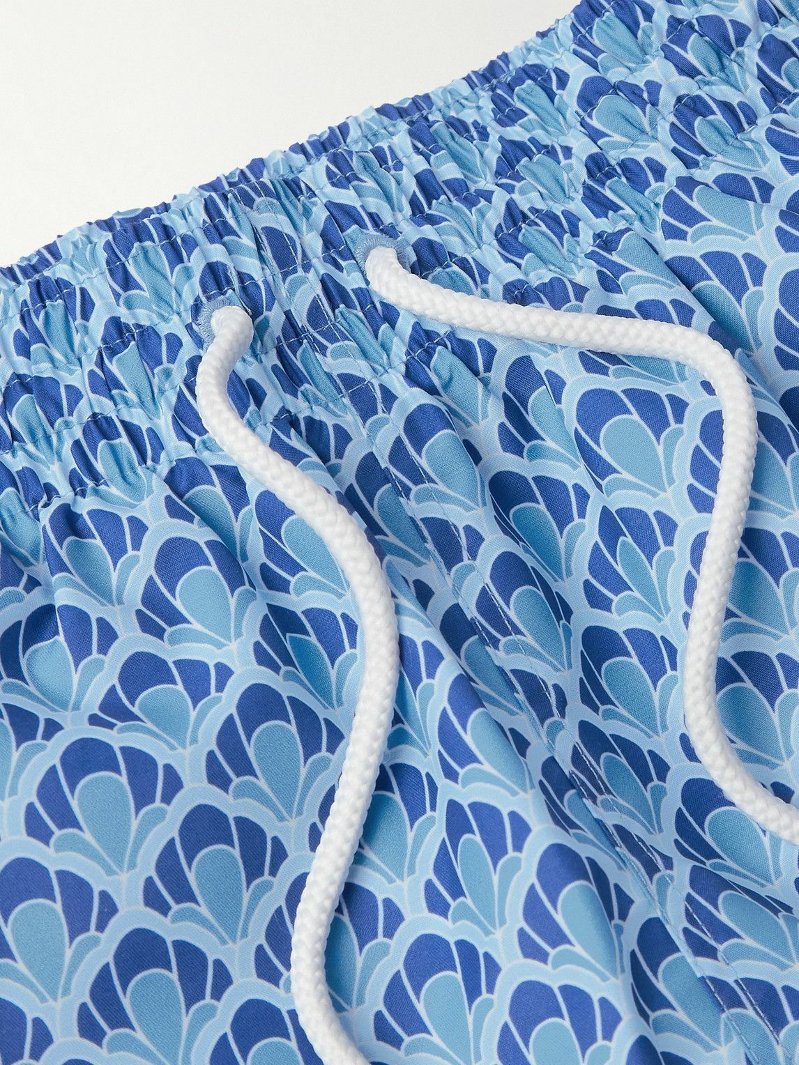 Derek Rose - Straight-Leg Mid-Length Printed Swim Shorts - Blue