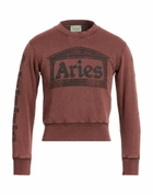 Aries Mens Sweatshirt Chocolate in Brown
