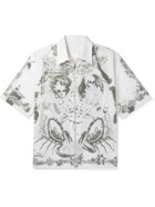 GIVENCHY - Printed Cotton-Poplin Zip-Up Shirt - Neutrals - EU 41