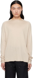 DEVOA Beige Knit Long Sleeve Sweater
