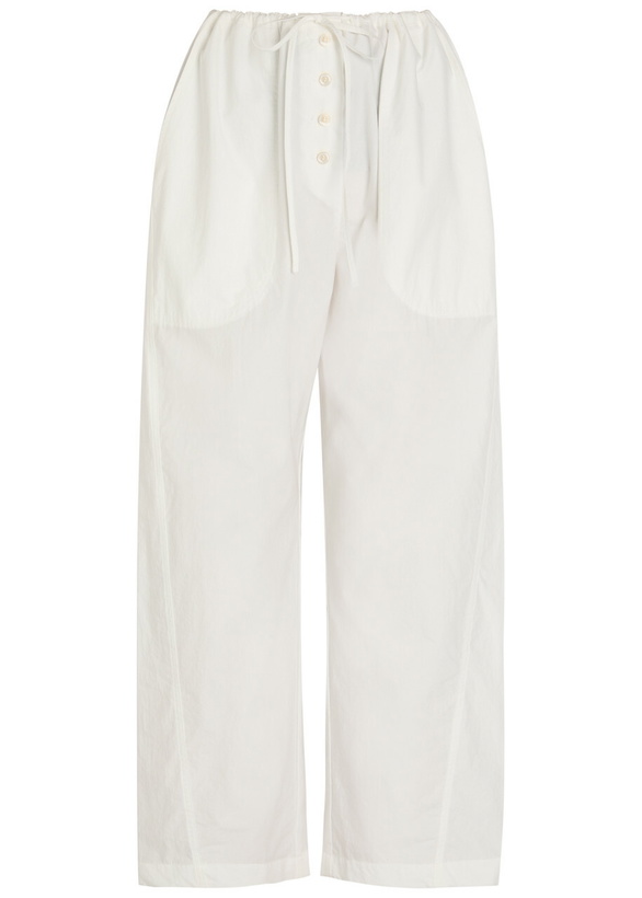 Photo: Studio Nicholson Drawstring Straight-leg Cotton Trousers White