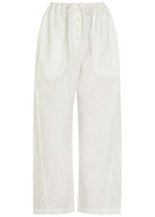 Studio Nicholson Drawstring Straight-leg Cotton Trousers White