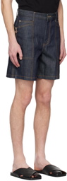 Solid Homme Indigo Vented Denim Shorts
