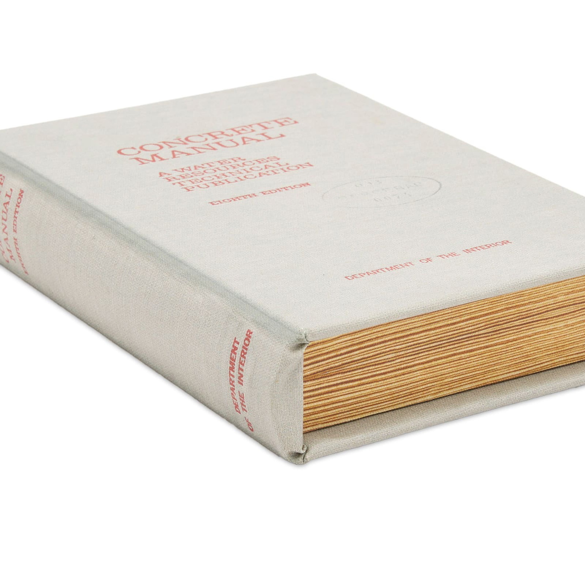 Puebco Empty Book Storage Box - Concrete Manual in Light Grey 