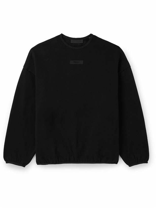 Photo: FEAR OF GOD ESSENTIALS - Logo-Appliquéd Cotton-Blend Jersey Sweatshirt - Black