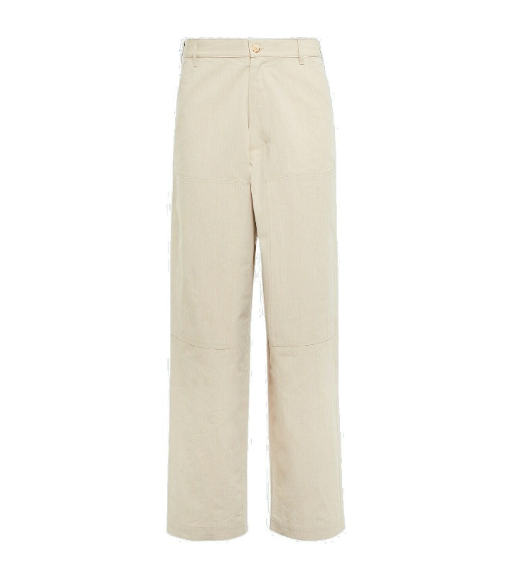 Photo: Commas Cotton-blend canvas wide-leg pants