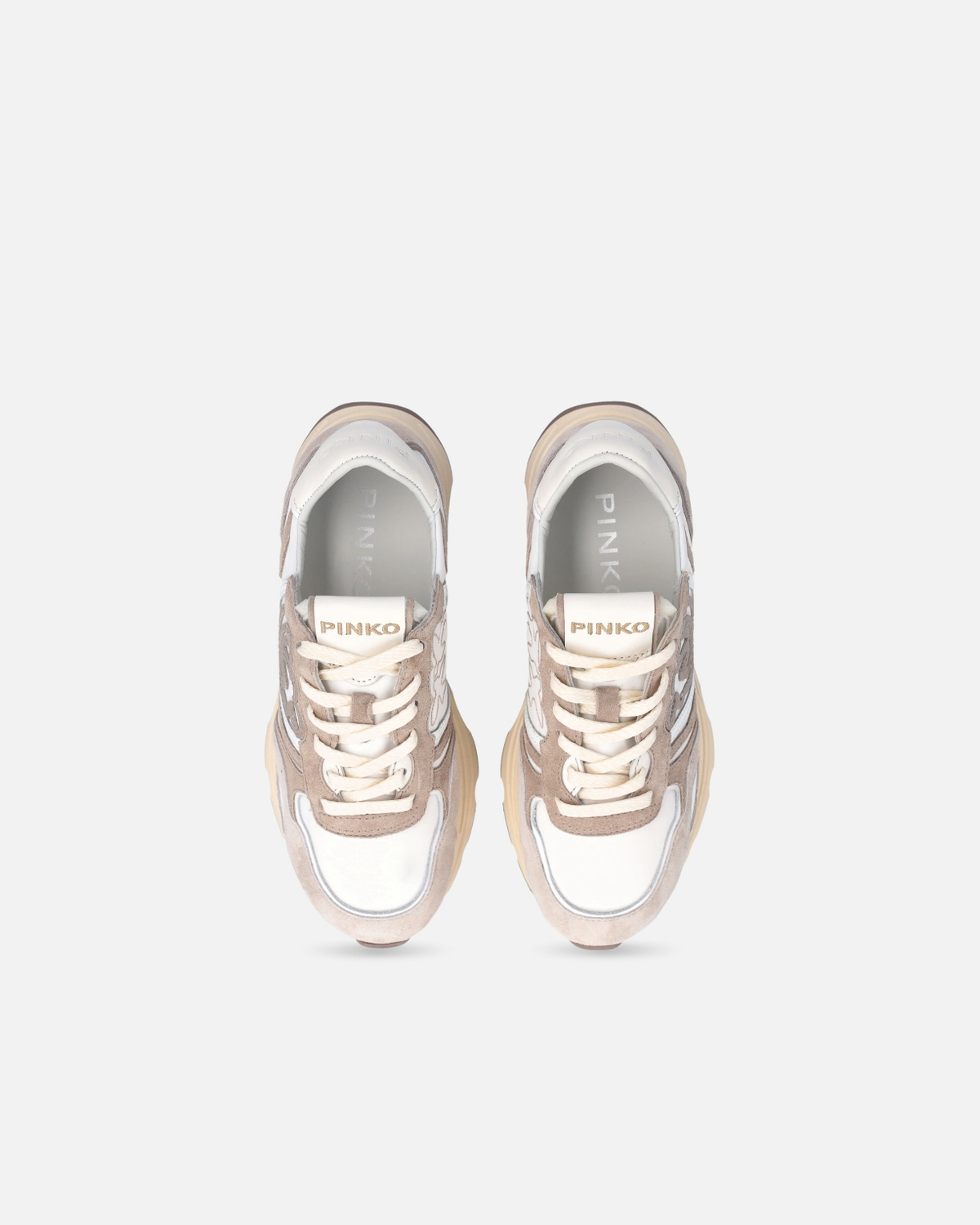 Pinko Suede Sneakers With Logo Sand