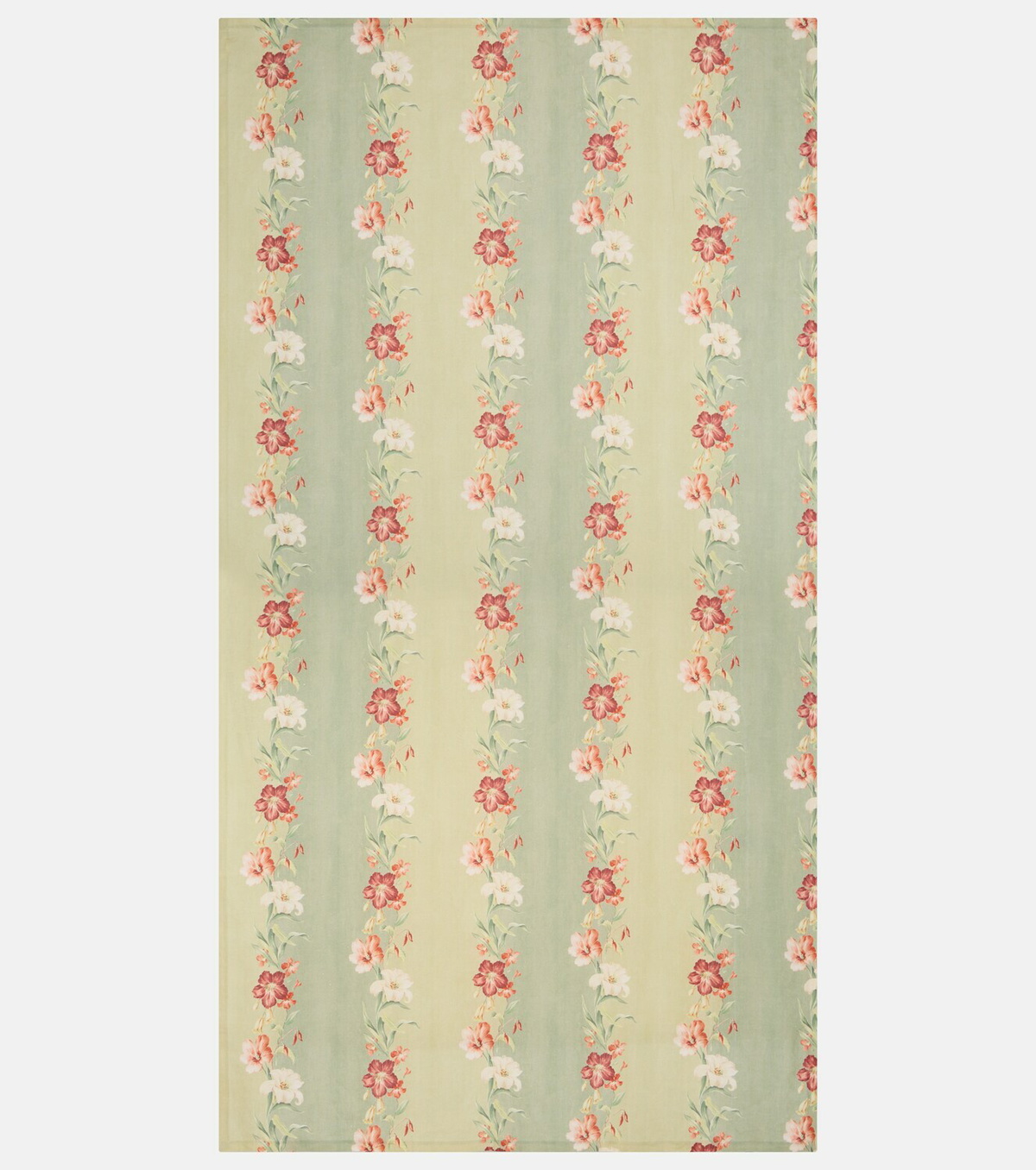 Cabana Ibiscus floral striped linen tablecloth
