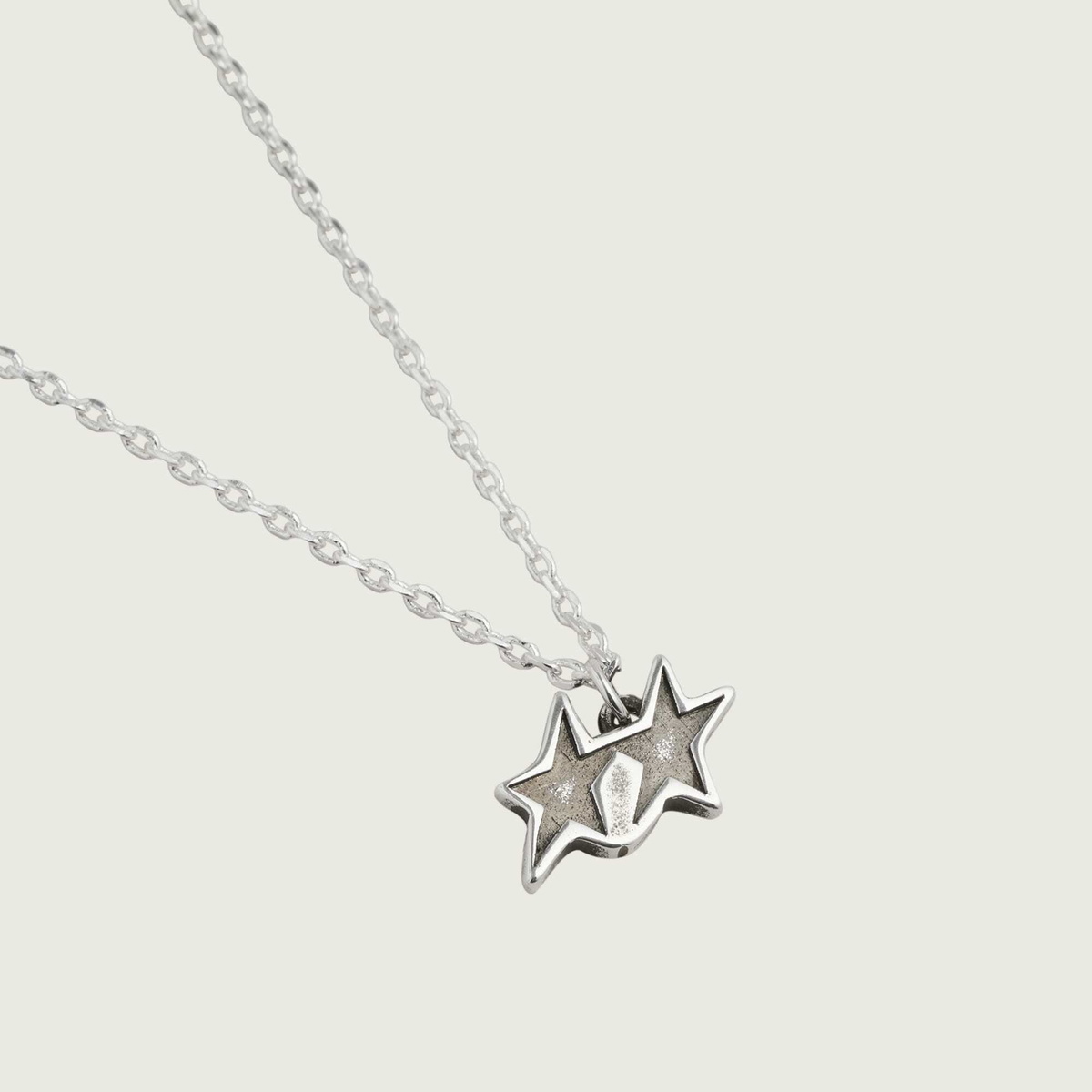 TwoJeys Tilted Necklace in Silver
