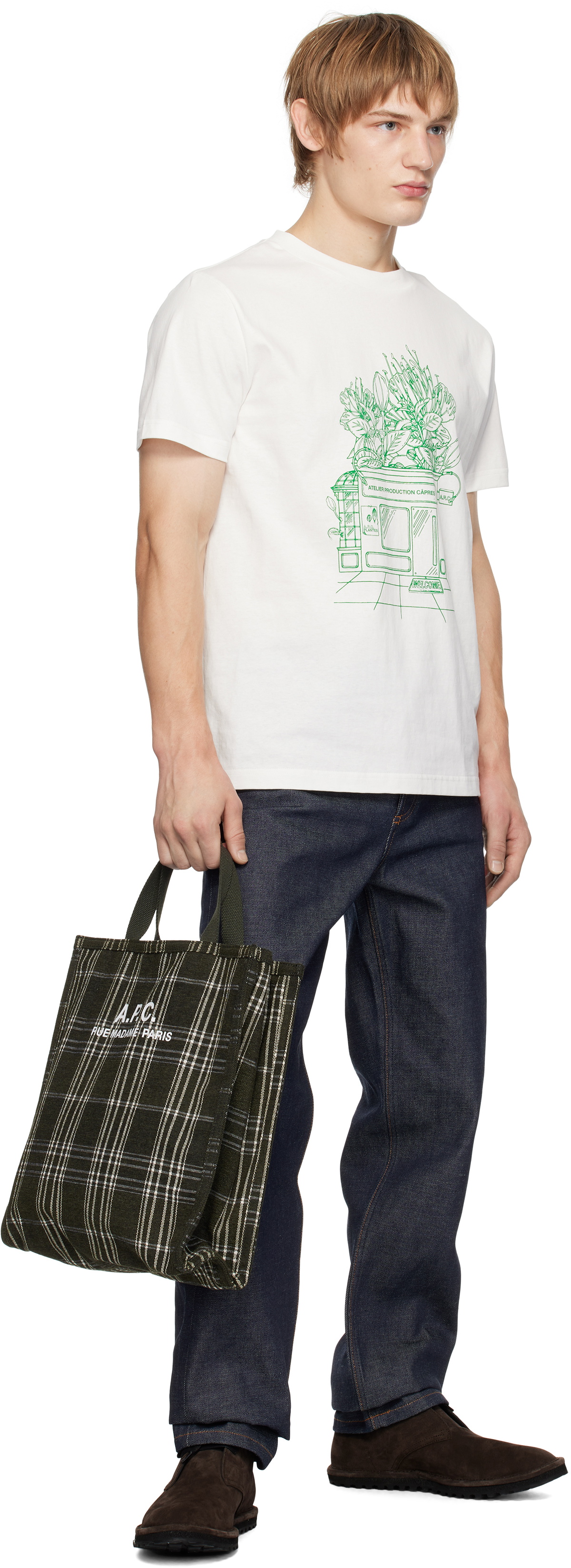 A.P.C. Khaki Recuperation Shopping Tote