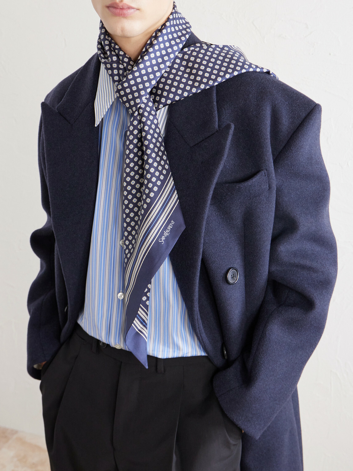 SAINT LAURENT - Printed Silk-Twill Scarf