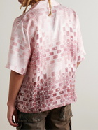 AMIRI - Convertible-Collar Logo-Print Silk-Twill Shirt - Pink