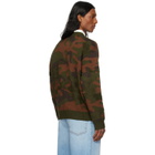 Dime Green & Brown Camo Chenille Knit Sweater