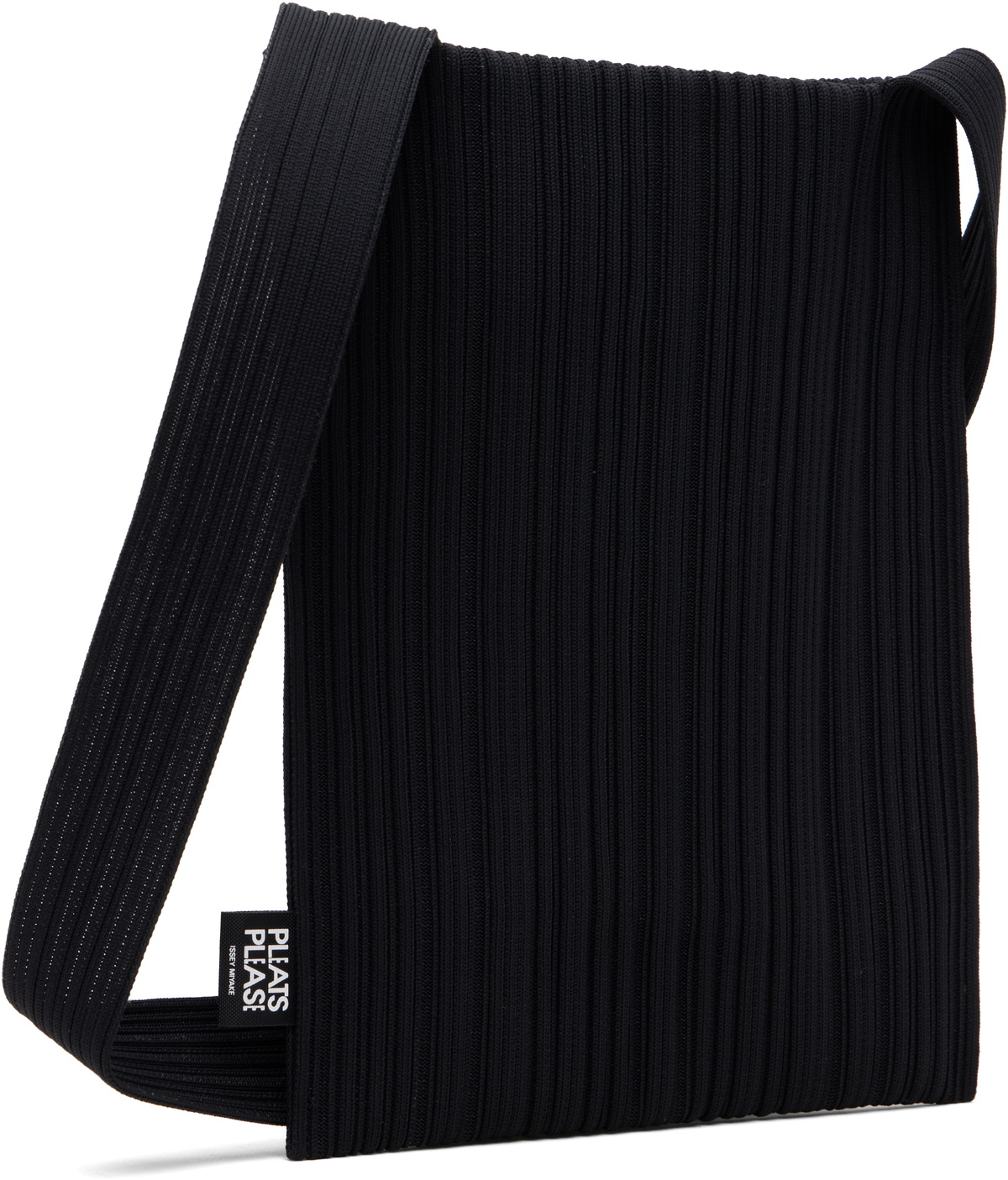 PLEATS PLEASE ISSEY MIYAKE Black Crepe Knit Bag