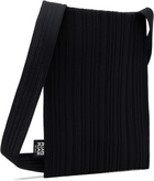 PLEATS PLEASE ISSEY MIYAKE Black Crepe Knit Bag