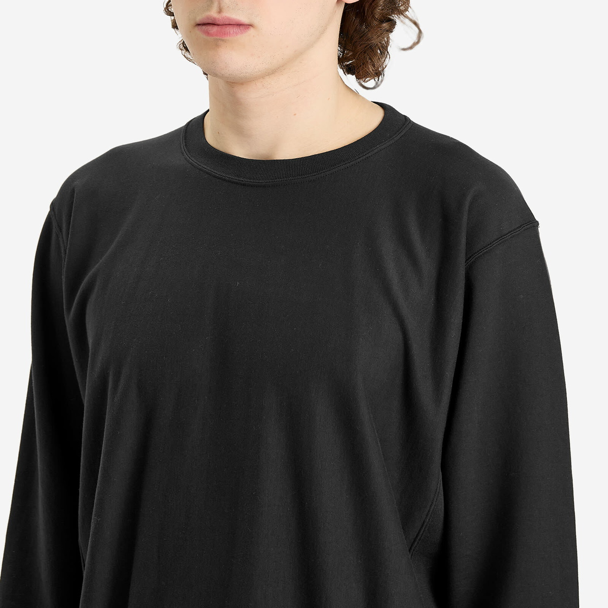 Auralee Men's Elastic High Gauge Sweatshirt in Ink Black Auralee