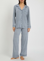 Eberjey Gisele Printed Jersey Pyjama set Navy
