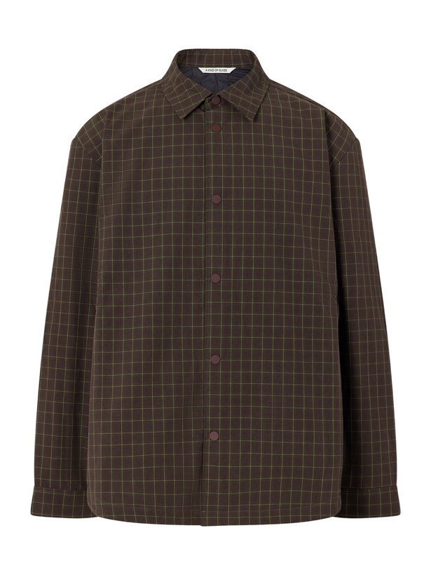 Photo: A Kind Of Guise - Olkay Padded Checked Cotton-Twill Overshirt - Green