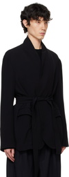 RAINMAKER KYOTO Black Stand Up Shawl Collar Blazer