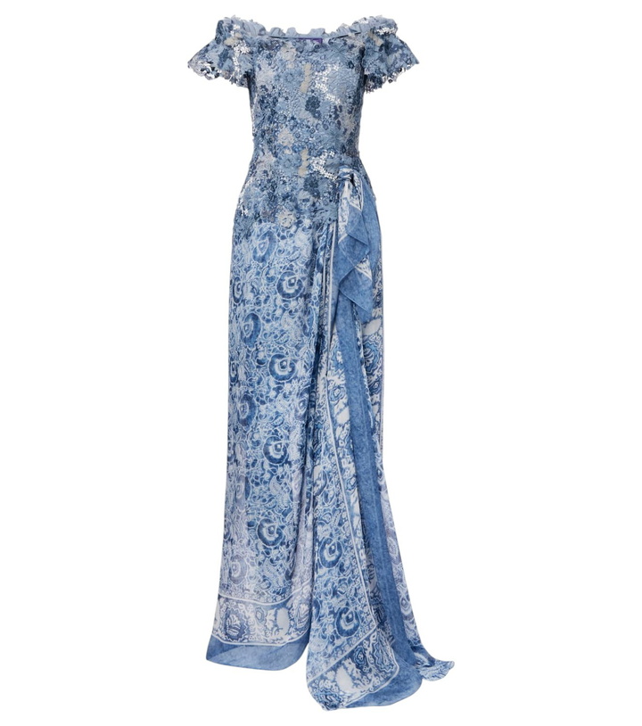 Photo: Ralph Lauren Collection Ivanna floral off-shoulder silk midi dress